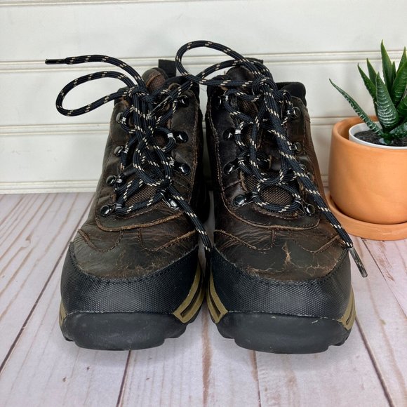 Timberland Back Road Hiking Trail Boots Toddler 12 Dark Brown Leather Lace Up - Picture 2 of 8